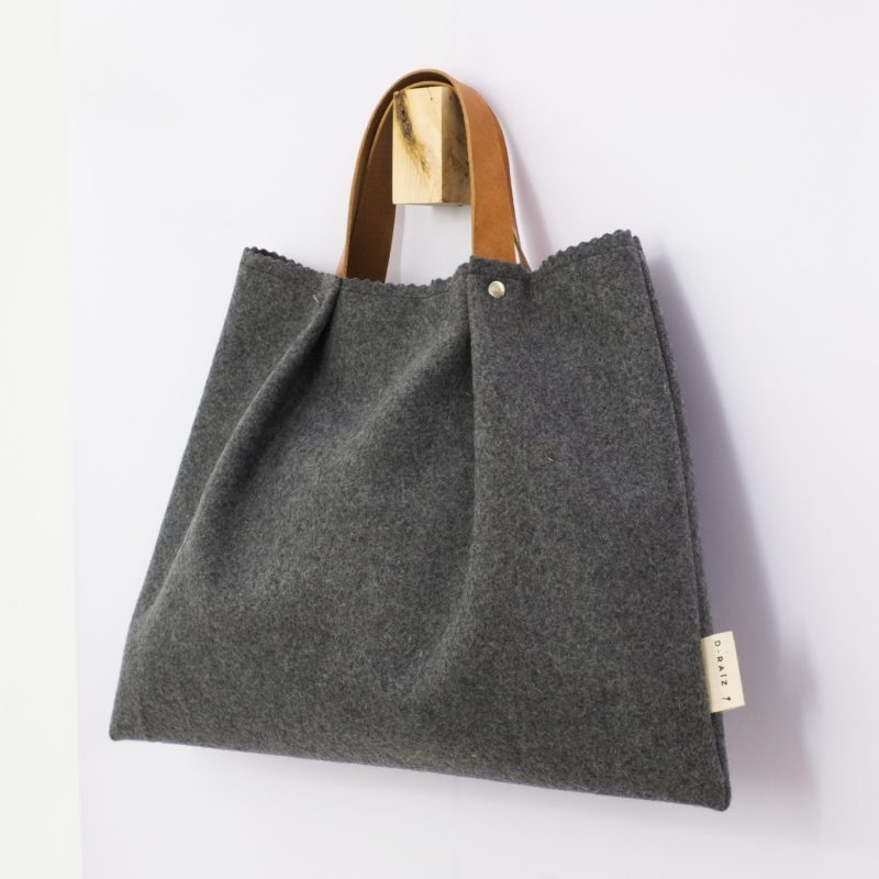 Grey felt handbag