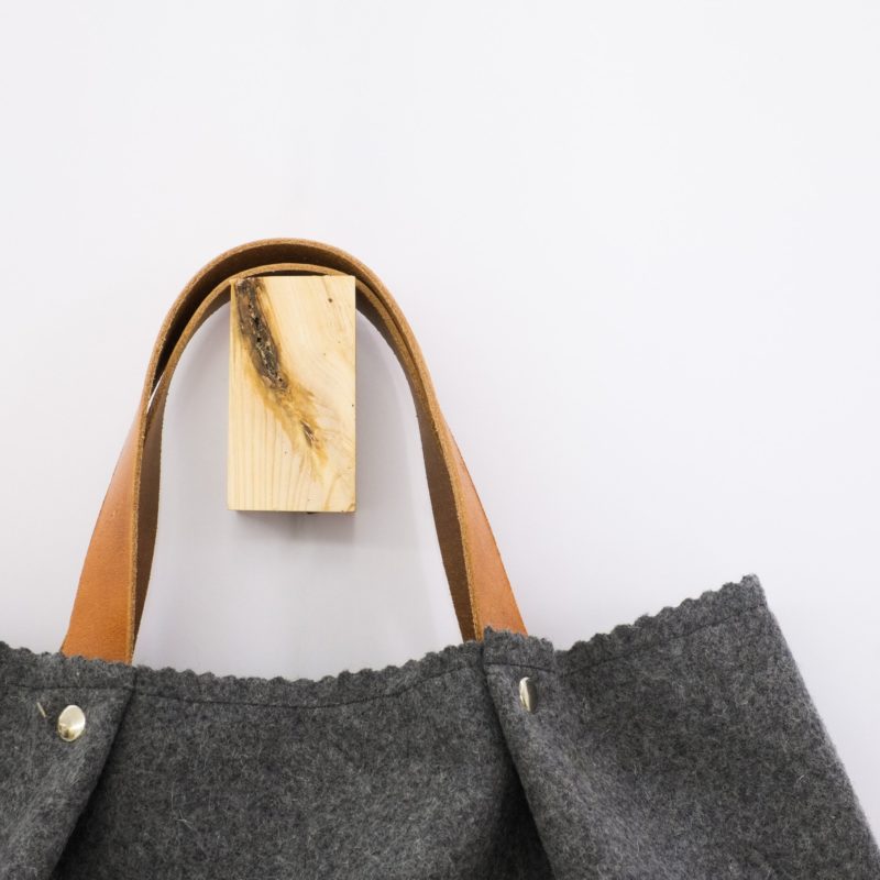 Grey felt handbag