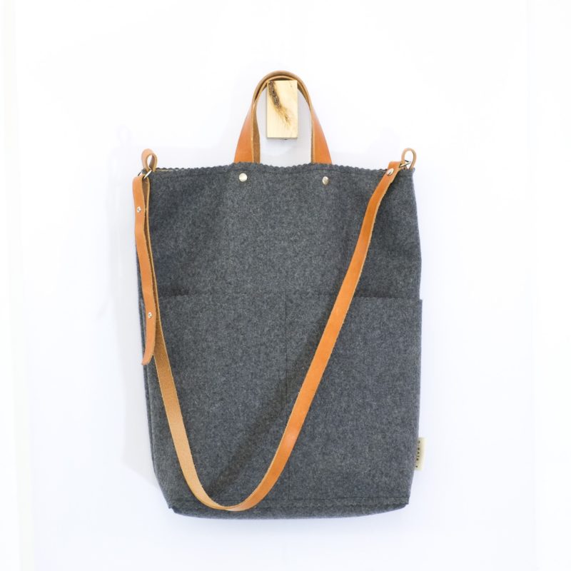 Grey felt totebag