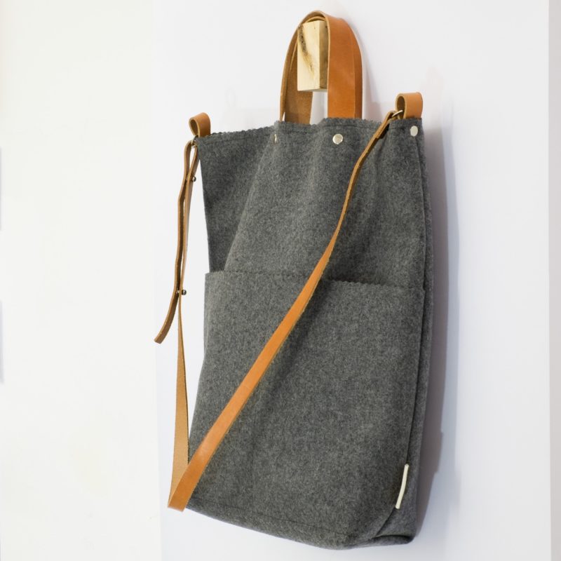 Grey felt totebag