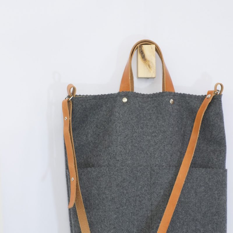 Grey felt totebag