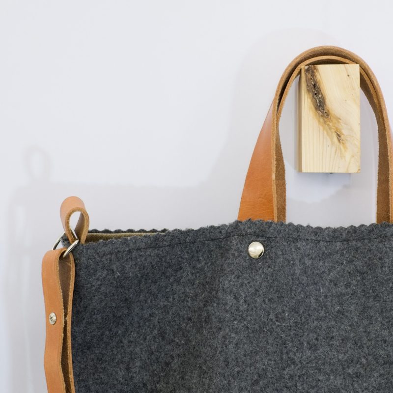 Grey felt totebag