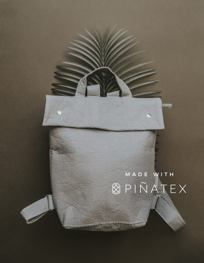 Mochila de Piñatex® gris piedra