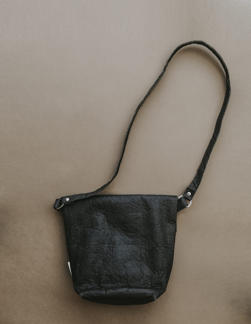 Charcoal Piñatex® shoulder bag